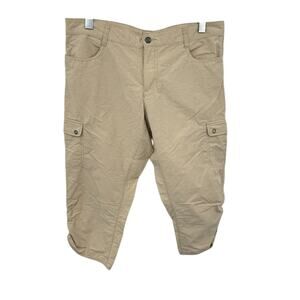 Woolrich pants women's size 10 beige cropped cargo outdoor active hiking